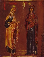 Russian icon - Mother of God of the Burning Bush (Isaiah and Virgin Mary with Child)