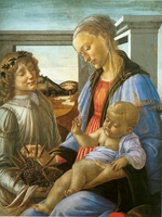 Botticelli, Sandro - Madonna and Child with Angel (Madonna dell'Eucarestia)