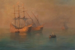 Aivazovsky, Ivan Konstantinovich - The arrival of Fleet of Christopher Columbus