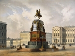 Schulz, Carl - View of the Monument to Emperor Nicholas I on Saint Isaac's Square