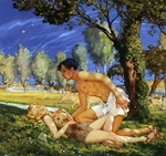 Somov, Konstantin Andreyevich - Illustration for the novel Daphnis and Chloe by Longus