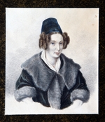 Bestuzhev, Nikolai Alexandrovich - Portrait of Alexandra Muravyova (1804-1832)
