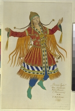 Bilibin, Ivan Yakovlevich - Polovtsian Maiden. Costume design for the opera Prince Igor by A. Borodin
