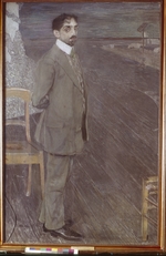 Golovin, Alexander Yakovlevich - Portrait of the poet Mikhail Alexeevich Kuzmin (1872-1936)