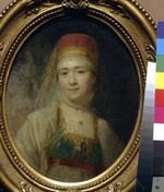Borovikovsky, Vladimir Lukich - Portrait of Aksinya, peasant woman of Torzhok