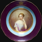 Russian Master - Plate with Portrait of Grand Duchess Catherine Mikhailovna of Russia (1827-1894), Duchess of Mecklenburg-Strelitz