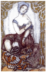 Sudeykin, Sergei Yurievich - Portrait of the ballet dancer Olga Glebova-Sudeikina (1885-1945)