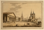 Vorobyev, Maxim Nikiphorovich - View of Manege, Kutafya Tower and Church of Saint Nicholas in Moscow
