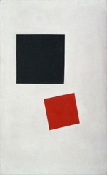 Malevich, Kasimir Severinovich - Painterly Realism of a Boy with a Knapsack. Color Masses in the Fourth Dimension