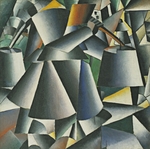 Malevich, Kasimir Severinovich - Woman with Water Pails. Dynamic Arrangement