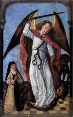 Master of the legend of St. Ursula - Archangel Michael Fighting Demons