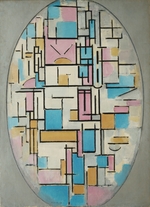 Mondrian, Piet - Composition in Oval with Color Planes 1