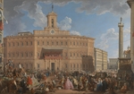 Pannini (Panini), Giovanni Paolo - The Lottery in Piazza di Montecitorio