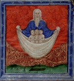 Scheerre, Herman - God the Father with three souls, being raised from the dead (Book of Hours)