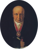 Tikhanov, Michail - Portrait of Alexander Baranov, chief of the Russian-American Company, first governor of Russian Alaska