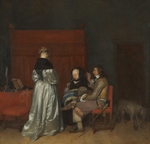 Ter Borch, Gerard, the Younger - Three Figures conversing in an Interior (The Paternal Admonition)