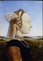 Piero della Francesca - Portrait of Battista Sforza (From the Paired portraits of Federico da Montefeltro and his wife, the Duke and Duchess of Urbino)