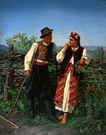 Trutovsky, Konstantin Alexandrovich - At the Wattle-fence