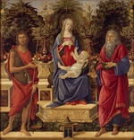 Botticelli, Sandro - Enthroned Madonna with Child and Saints