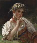 Zhuravlev, Firs Sergeevich - Young Girl with a Garland