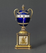 Perkhin, Michail Yevlampievich, (Fabergé manufacture) - Blue Serpent Clock Egg