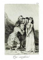 Goya, Francisco, de - Que sacrificio! (What a Sacrifice!). (Capricho No 14)