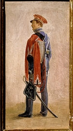 Chernetsov, Grigori Grigorievich - Portrait of P.M. Kunitsky, Hussar of the Hussars Regiment William, prince of Nassau