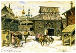Vasnetsov, Appolinari Mikhaylovich - Old Moscow. The Wooden City