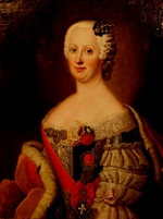 Pesne, Antoine - Portrait of Johanna-Elizabeth, Electress of Anhalt-Zerbst (1712-1760), Mother of Catherine II