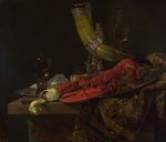 Kalf, Willem - Still Life with the Drinking-Horn of the Saint Sebastian Archers' Guild, Lobster and Glasses