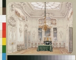 Premazzi, Ludwig (Luigi) - Interiors of the Winter Palace. The Green Dining Room