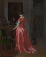 Ochtervelt, Jacob Lucasz. - A Woman standing at a Harpsichord