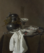 Treck, Jan Jansz. - Still Life with a Pewter Flagon and Two Ming Bowls