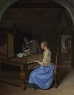 Steen, Jan Havicksz - A Young Woman playing a Harpsichord