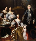 Van Loo, Jean Baptiste - Augusta of Saxe-Gotha, Princess of Wales (1719-1772), with members of her family and household