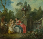 Lancret, Nicolas - A Lady in a Garden taking Coffee with some Children