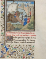 Anonymous - Bohemond I of Antioch traveled back to Apulia. Miniature from the Historia by William of Tyre
