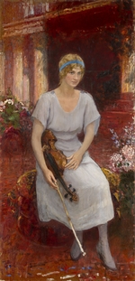 Repin, Ilya Yefimovich - Portrait of the Violinist Cecilia Hansen (1897-1989)