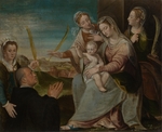 Varotari, Dario, the Elder - Virgin and child with Sants Catherine, Lucy, Justina of Padua and a Benedictine monk