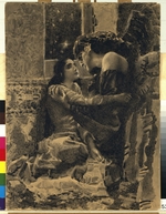 Vrubel, Mikhail Alexandrovich - Tamara and Demon. Illustration to the poem The Demon by Mikhail Lermontov