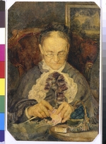 Vrubel, Mikhail Alexandrovich - Grandma Knorre knitting