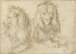 Dürer, Albrecht - Two seated lions