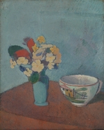 Bernard, Émile - Vase with flowers and cup