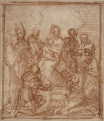 Andrea del Sarto - Enthroned Madonna with Child and eight saints (Composition study)