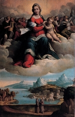 Garofalo, Benvenuto Tisi da - Madonna and Child in glory with the saints Anthony of Padua and Francis
