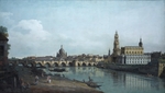 Bellotto, Bernardo - Dresden seen from the Right Bank of the Elbe, beneath the Augusts Bridge