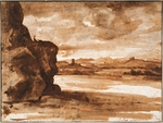 Lorrain, Claude - Tiber Landscape North of Rome with Dark Cloudy Sky