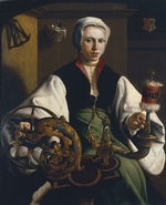 Heemskerck, Maarten Jacobsz, van - Portrait of a Lady spinning