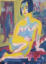 Kirchner, Ernst Ludwig - Seated Female Nude. Study