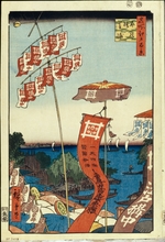 Hiroshige, Utagawa - Kanasugi Bridge and Shibaura. (One Hundred Famous Views of Edo)